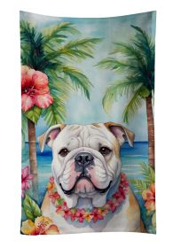 English Bulldog Luau Kitchen Towel Dish Cloths Guest Hand Towel Decorative Bathroom Towel for Face,Tea, Dishcloth, Kitchen and Bath